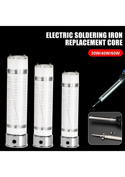 30/40/60W Elektrikli Havya Isıtma Çekirdek Yedek Çekirdek Ayarlanabilir Sıcaklık Harici Isıtma Elemanı Kaynak Lehim Aracı (Yurt Dışından)