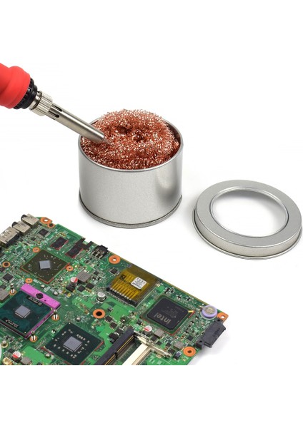 Toolour Elektrikli Havya Ucu Temizleyici Temizleme Çelik Tel Standı ile Yardımcı Kaynak Aksesuarları Tamir Lehim Aracı (Yurt Dışından)