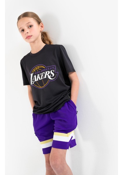 Tarmak Çocuk Basketbol Tişörtü - Siyah - TS 900 NBA Lakers fırsatları
