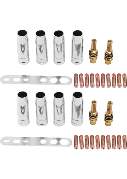 34 Adet/takım 15AK Mig/mag Kaynak Memesi Iletişim Ipuçları 0.8X25MM M6 Gaz Konektörü Tutucu Seti (Yurt Dışından)