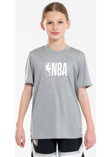 Tarmak Çocuk Basketbol Tişörtü - Gri - TS 900 NBA