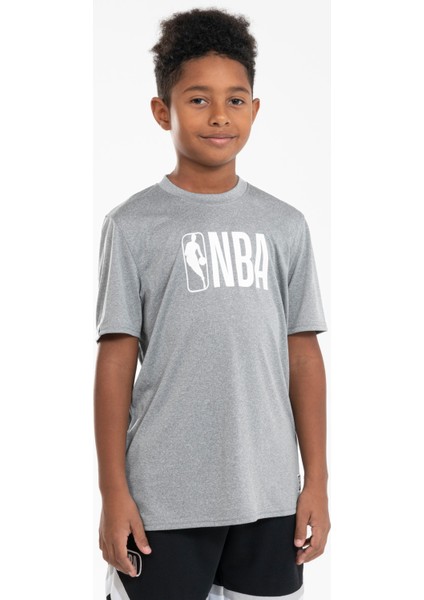 Tarmak Çocuk Basketbol Tişörtü - Gri - TS 900 NBA
