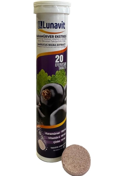 Kara Mürver, Vitamin C ve Çinko İçeren 20 Efervesan Tb.