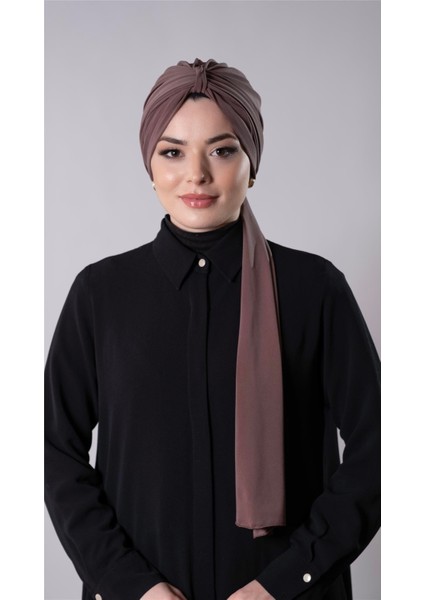 Vizon Pratik Hazır Geçmeli Tesettür Bone Sandy Kumaş Atkılı 2204_10