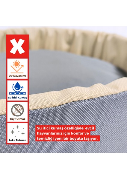 Sünger Simit Köpek Yuvası Küçük Irk Köpek Yatağı ve Kedi Yatağı 55 cm Antrasit Bej indirimleri
