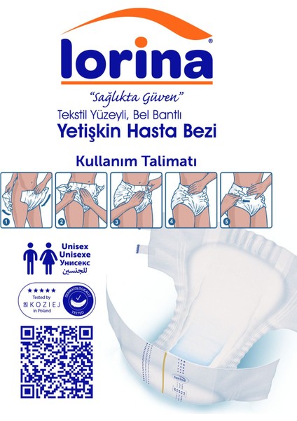 Emici Bel Bantlı Hasta Bezi Xlarge Beden 30 Adet modelleri