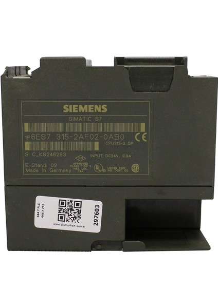 6ES7315-2AF02-0AB0, 6es7 315-2AF02-0AB0, Sımatıc S7-300, Cpu 315-DP, 24 V Dc, 64 Kb,