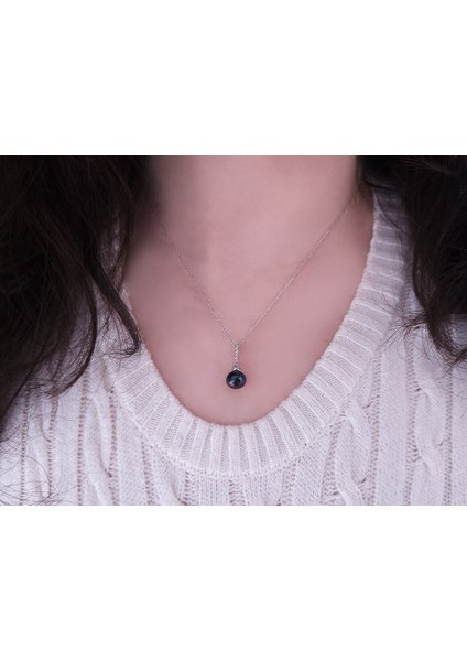 Pırlanta Taşlı Siyah Inci Kolye 0417P0064 modelleri