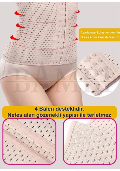3 Kademe Agraf Kancalı, Bel Inceltici, Sıkılaştırıcı, Doğum Sonrası, Toparlayıcı Lohusa Korse