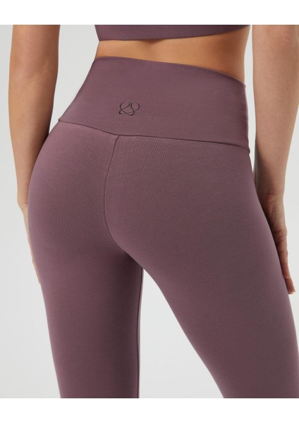 Kadın Lila Basic Viskoz Tayt - EcoVero Viskoz, Çift Kat Yumuşak Kumaş, 4 Kat Korsaj, Yüksek Bel Spor ve Günlük Tayt modelleri