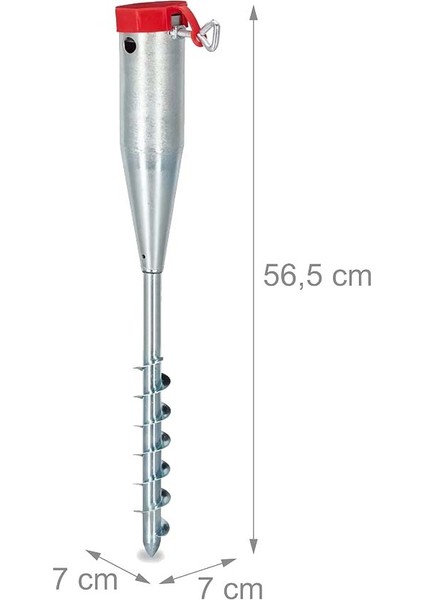 Binbir Reyon Çelik Şemsiye Kazığı Burgulu Kazık Şemsiye Ayağı 56CM Kazık 26-68MM Çap Uyumlu AA353