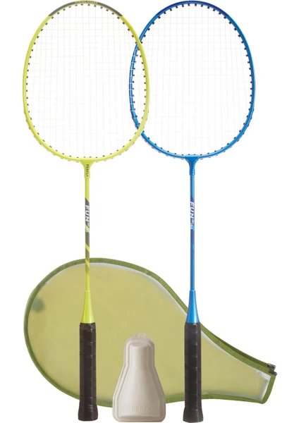 Yetişkin Badminton Raket Seti - Sarı / Mavi - Fun Br130 Ad