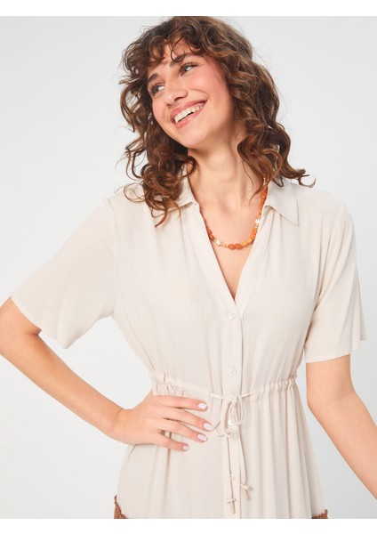 Renk Bloklu Parçalı Etekli Viskon Elbise 68276 fırsatları