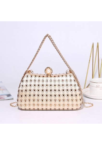 Avrupa ve Amerika'nın Üst Düzey Niş Modası Elmas Kaplı El Zinciri Çapraz Gövdeli Gece Çantası (Yurt Dışından)