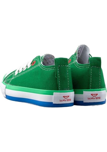 Unisex Erkek Kız Çocuk Keten Kısa Convers Modeli Bağcıklı Spor Ayakkabı Yeşil modelleri