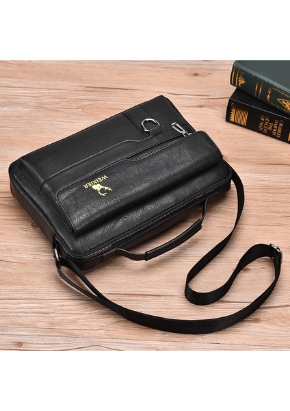 Erkek Omuz Çantası 8642 Yatay Siyah (Yurt Dışından) fiyatları