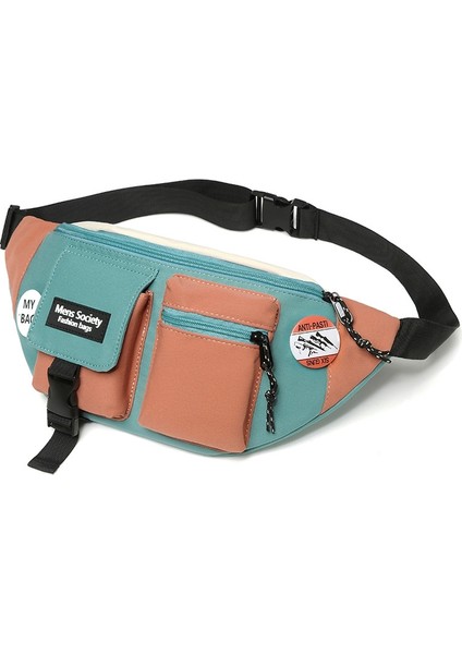 PLZ Shop Y9574 Canvas Crossbody Omuz Göğüs Çantası Yeşil (Yurt Dışından)