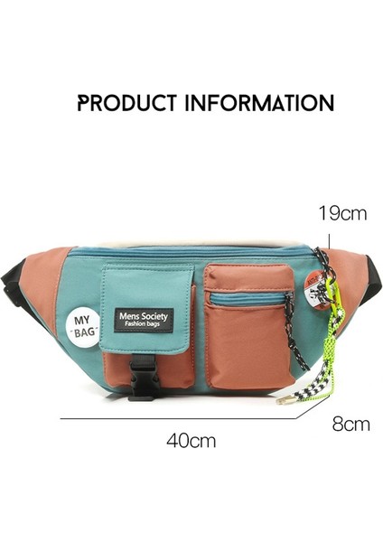 PLZ Shop Y9574 Canvas Crossbody Omuz Göğüs Çantası Yeşil (Yurt Dışından)