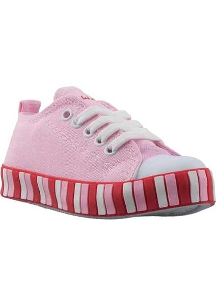 Unisex Çocuk Keten Kısa Convers Modeli Bağcıklı Spor Ayakkabı Pembe