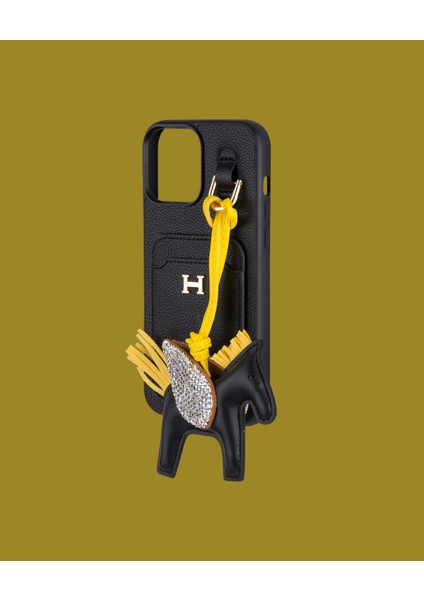 Siyah Kartlıklı Oyuncaklı Telefon Kılıfı - DK183 - iPhone 14 modelleri