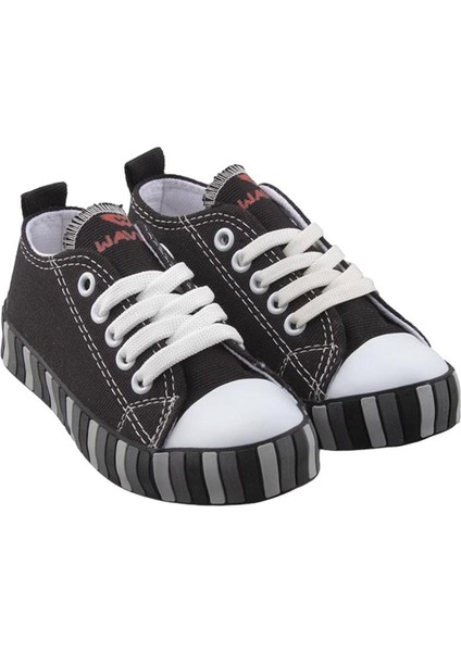 Unisex Çocuk Keten Kısa Convers Modeli Bağcıklı Spor Ayakkabı Siyah indirimleri