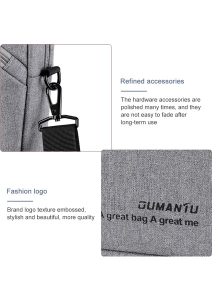 Oumaantu 030 Taşınabilir 15 Inç Dizüstü Bilgisayar Çantası Deri Çanta (Yurt Dışından)