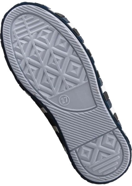 Unisex Çocuk Keten Kısa Convers Modeli Bağcıklı Spor Ayakkabı Mavi