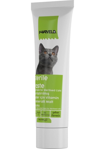 Sterile Paste Kısırlaştırılmış Kedi Destekleyici Özel Takviye Vitamin Mineral Macun 100 gr