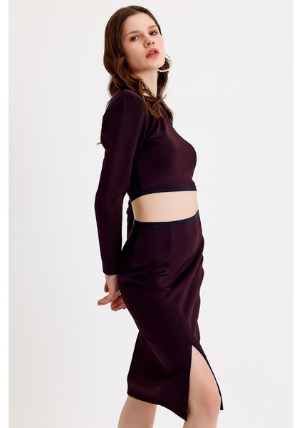 Siyah Vatkalı Crop Fit Bluz