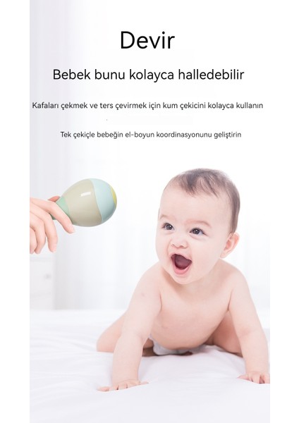 Bebek Kum Çekici, Bebek Oyuncağı, El Çıngırak, Bebek El Kavrama Eğitimi, Yenidoğan Çıngırak Fabrika Doğrudan Temini (Yurt Dışından)