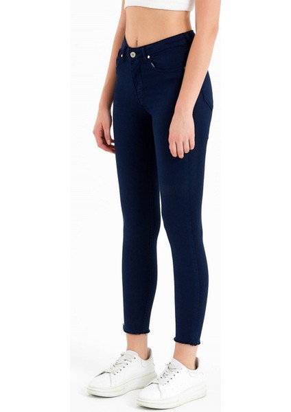 Süper Skinny Fit Yüksek Bel Lacivert Jean