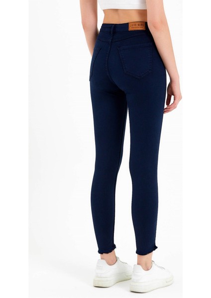 Süper Skinny Fit Yüksek Bel Lacivert Jean