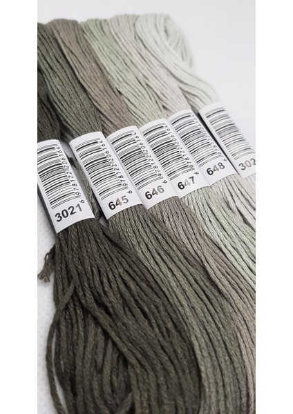 6 Adet Muline 8 Metre 6 Büküm Etamin Kanaviçe Bileklik Brezilya Nakış Rokoko Ip Seti modelleri