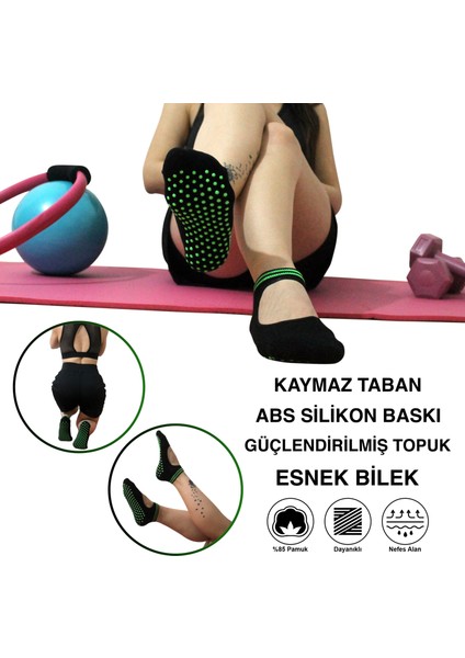 5 Çift Pamuklu Renkli Kaymaz Taban Silikon Baskılı Yoga Fitness Pilates Ve Aktivite Kadın Çorabı modelleri