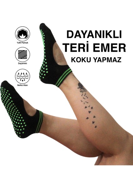 5 Çift Pamuklu Renkli Kaymaz Taban Silikon Baskılı Yoga Fitness Pilates Ve Aktivite Kadın Çorabı fırsatları