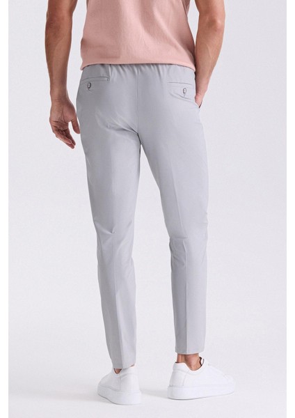 Gri Comfort Fit Beli Lastikli Jogger Pantolon