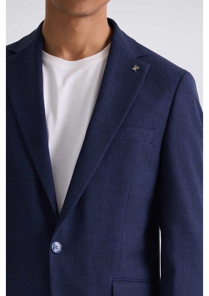 Lacivert Slim Fit Mono Yaka Keten Takım Elbise modelleri