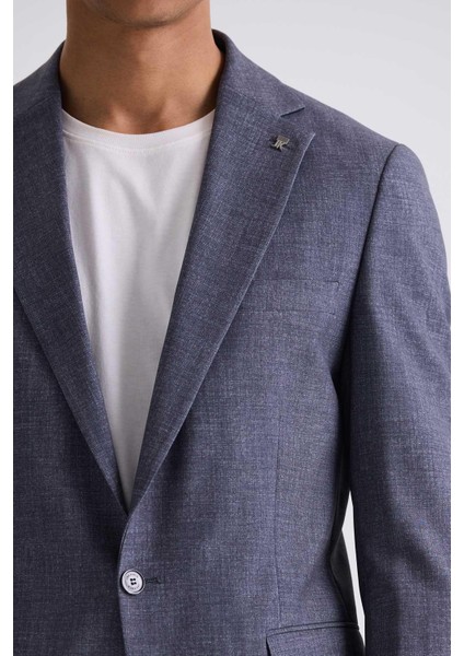 Gri Slim Fit Mono Yaka Tek Düğme Spor Takım Elbise modelleri