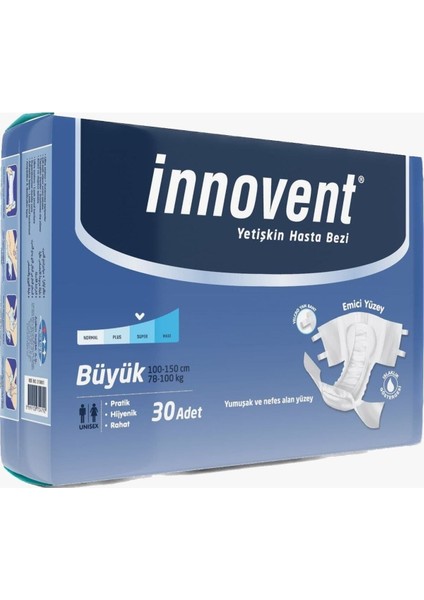 Innovent Yetişkin Hasta Bezi Belbantlı Large Beden 30 Lu Paket