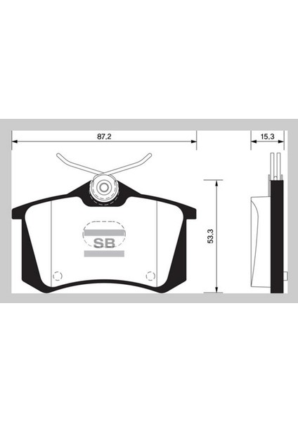 Arka Balata Mgnii-Lgn-Golf Iii-Iv-Passat III-POLO-C3-C4-P307-AUDI A3 87X52.9X15MM GDB1416-GDB1587 18051