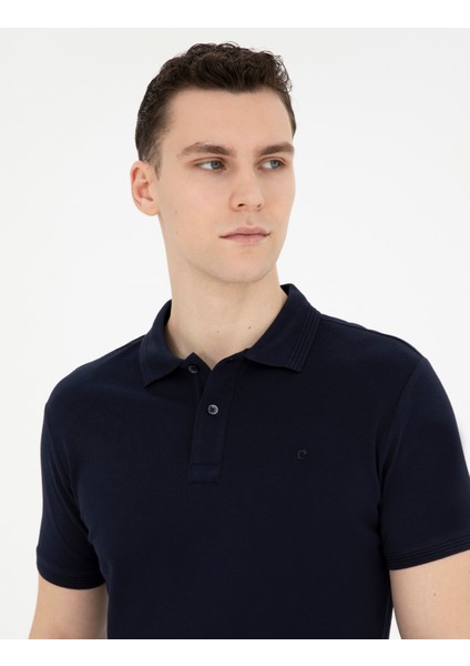 Erkek Lacivert Slim Fit Basic Tişört 50280754-VR033