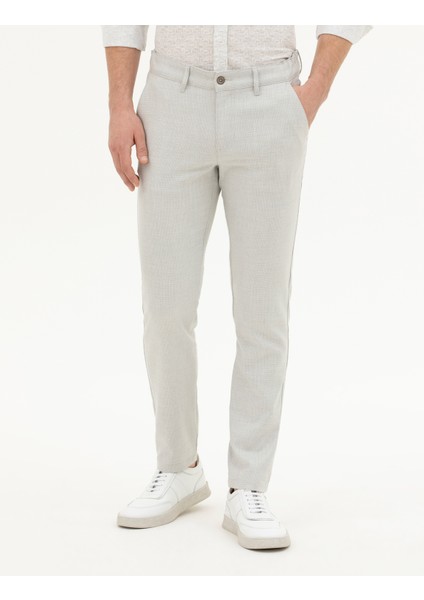 Erkek Gri Slim Fit Beli Lastikli Kanvas Pantolon 50288508-VR024 fiyatları