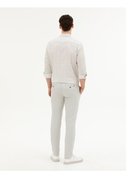 Erkek Gri Slim Fit Beli Lastikli Kanvas Pantolon 50288508-VR024 fırsatları