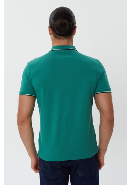 Regular Fit Polo Yaka Nakış Detaylı T-Shirt-PL2472TY241