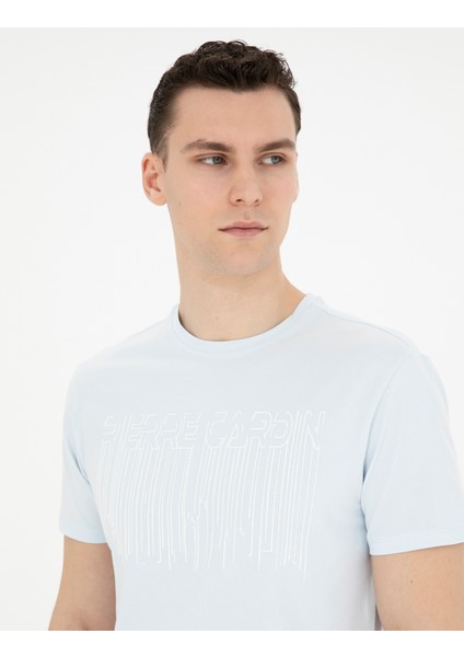 Erkek Açık Mavi Slim Fit Tişört 50282064-VR095