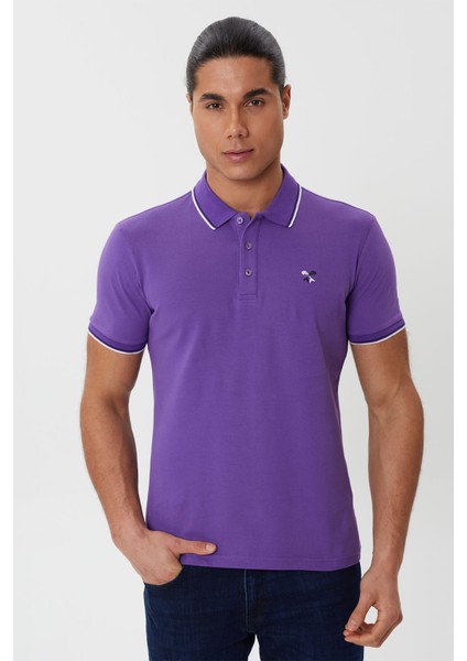 Regular Fit Polo Yaka Nakış Detaylı T-Shirt-PL2472TY241