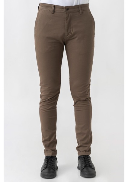 white Stone Aigle P1013 Likralı Slim Fit Arya Pantolon S.kahve