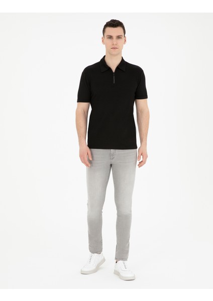 Erkek Siyah Slim Fit Tişört 50288915-VR046 fırsatları