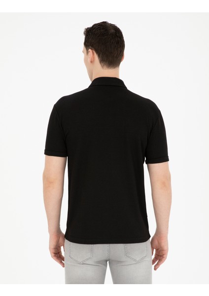 Erkek Siyah Slim Fit Tişört 50288915-VR046 indirimleri
