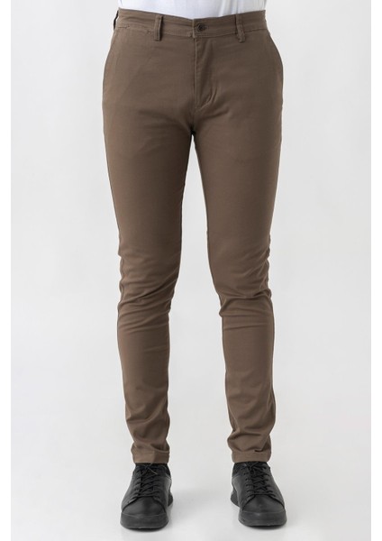 white Stone Aigle P1013 Likralı Slim Fit Arya Pantolon S.kahve